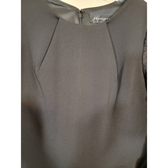 Scarlett Black Sheath Dress Subtle Sequin on Lace Sleeves Size 10 Party Event - Picture 3 of 10